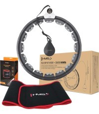 НАБОР ХУЛА-ХУП HHW06 ЧЕРНЫЙ С ГРАВИТАЦИОННЫМ МЯЧОМ И СТОЙКОЙ HMS + ПОДДЕРЖКА ТАЛИИ BR163 КРАСНЫЙ