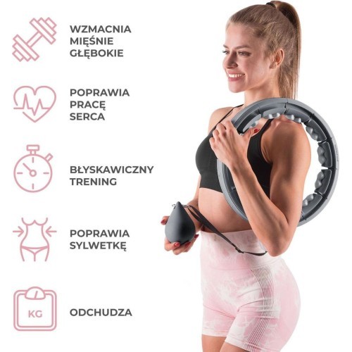 Melns vingrošanas riņķis ar svaru un skaitītāju HHW06 HMS