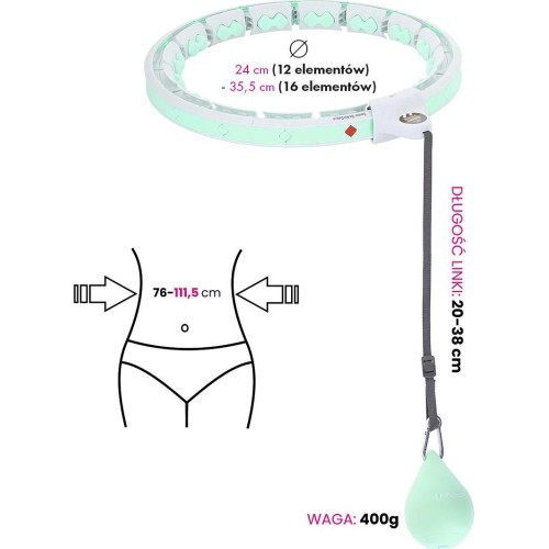 HHW06 GREEN HULA HOOP WITH WEIGHT + COUNTER HMS