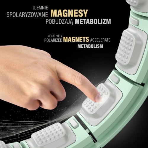 HHM13 HULA HOOP GREEN MAGNETIC WITH WEIGHT + COUNTER HMS