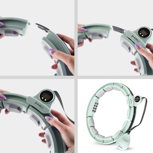 HHM13 HULA HOOP GREEN MAGNETIC WITH WEIGHT + COUNTER HMS