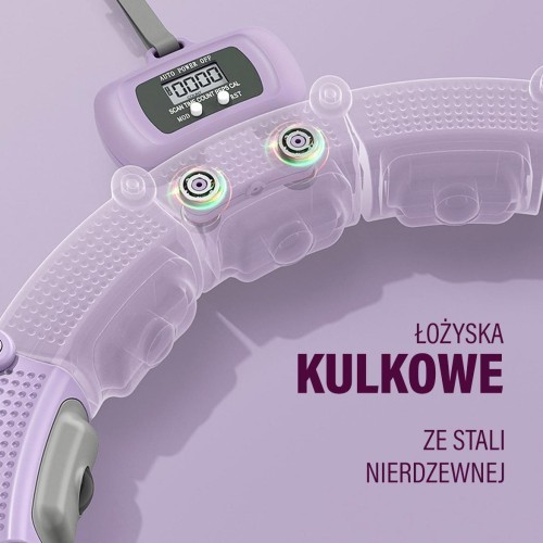 Magnētiskais hula riņķis HHM14 ar svaru un skaitītāju, violets HMS