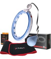 KOMPLEKTS HULA HOOP MAGNĒTISKAIS ZILAIS HHM15 AR ATSVARU + SKAITĪTĀJS HMS + JOSTAS BALSTS BR163 SARKANS