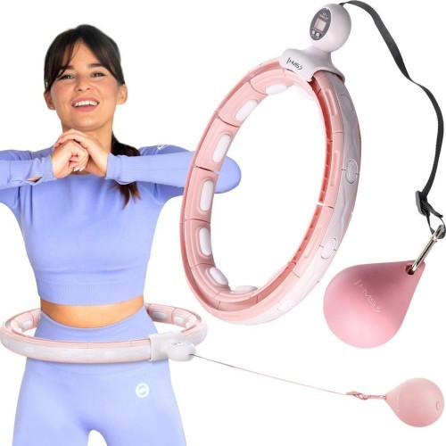 HHM15 HULA HOOP PINK MAGNETIC WITH WEIGHT + COUNTER HMS
