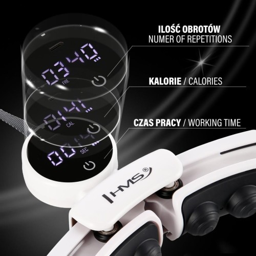 HHM16 HULA HOOP WHITE MAGNETIC WITH WEIGHT + COUNTER HMS