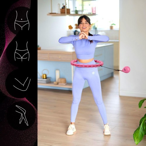 Rozā vingrošanas riņķis ar atsvaru OHA02 One Fitness