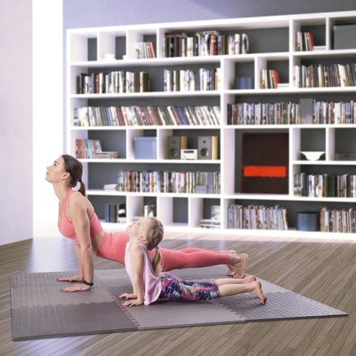 Multipack Puzzle Mat For Gym Equipment HMS Premium MP12, Dark Gray