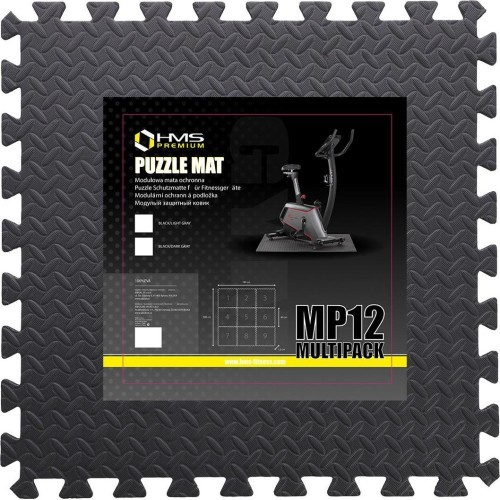 Multipack Puzzle Mat For Gym Equipment HMS Premium MP12, Dark Gray