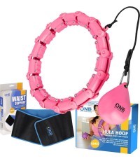 KOMPLEKTS HULA HOOP OHA02 ROZĀ AR SVARU ONE FITNESS + JOSTASVIETAS ATBALSTS BR160