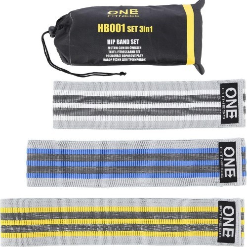 HB001 ONE FITNESS 3in1 EXERCISE RUBBER SET