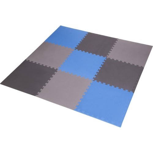 Aizsargpaklājs One Fitness MP-10, pelēkzils, 60x60x1 cm, 9 gab.