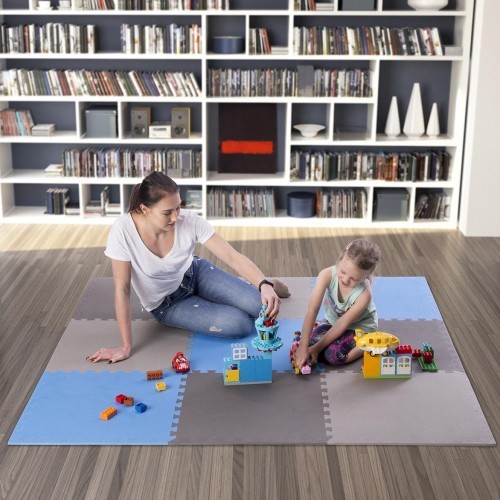 Protective Mat One Fitness MP-10, Gray-Blue, 60x60x1cm, 9pcs.