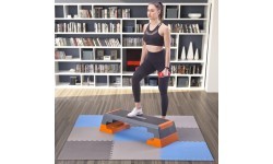 Aizsargpaklājs One Fitness MP-10, pelēkzils, 60x60x1 cm, 9 gab.