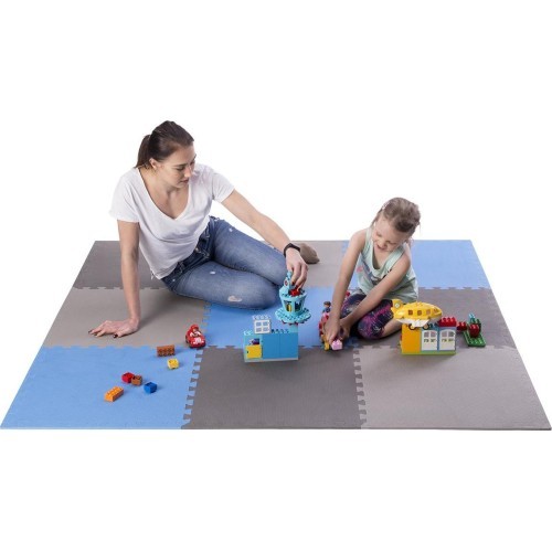 Aizsargpaklājs One Fitness MP-10, pelēkzils, 60x60x1 cm, 9 gab.