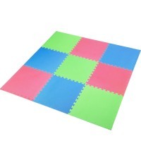 Aizsargpaklājs One Fitness MP-10, zaļš-zils-sarkans, 60 x 60 x 1 cm, 9 gab.