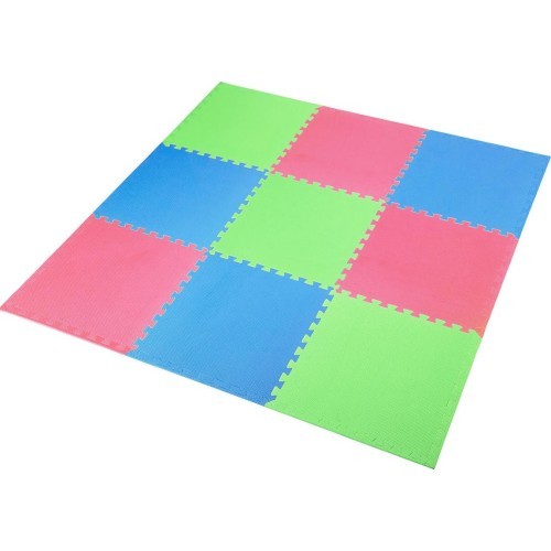 Protective Mat One Fitness MP-10, green-blue-red, 60x60x1cm, 9pcs.
