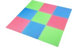 Защитный мат One Fitness MP-10, зелено-сине-красный, 60 x 60 x 1 см, 9 шт.