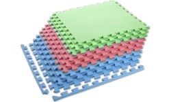 Aizsargpaklājs One Fitness MP-10, zaļš-zils-sarkans, 60 x 60 x 1 cm, 9 gab.