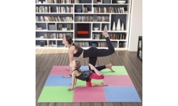 Защитный мат One Fitness MP-10, зелено-сине-красный, 60 x 60 x 1 см, 9 шт.