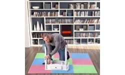 Защитный мат One Fitness MP-10, зелено-сине-красный, 60 x 60 x 1 см, 9 шт.