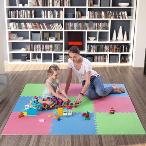 Protective Mat One Fitness MP-10, green-blue-red, 60x60x1cm, 9pcs.