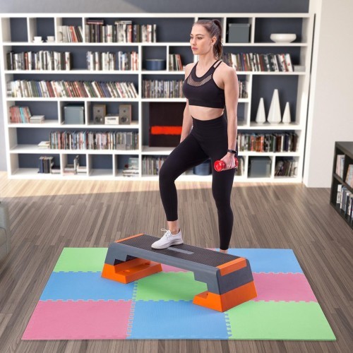 Защитный мат One Fitness MP-10, зелено-сине-красный, 60 x 60 x 1 см, 9 шт.