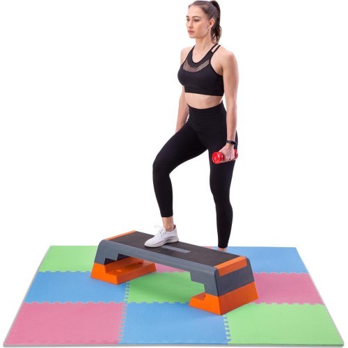 Protective Mat One Fitness MP-10, green-blue-red, 60x60x1cm, 9pcs.