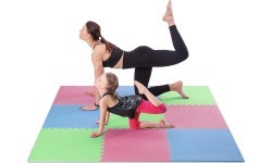 Защитный мат One Fitness MP-10, зелено-сине-красный, 60 x 60 x 1 см, 9 шт.