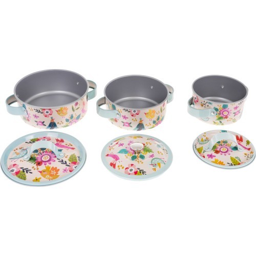 A set of aluminum pots + accessories