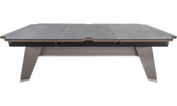 Бильярдный стол Pool Mr-Sung ACURRA by Rasson, 9 ft, серый (Sarum Strand), Simonis 760 жёлто-зелёный