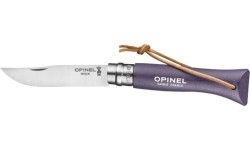 Opinel Colorama 06 inox purple knife with thong