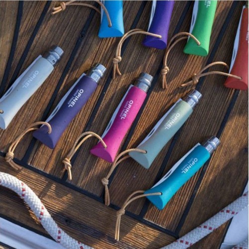Нож Opinel Colorama 06 inox с темляком, фиолетовый