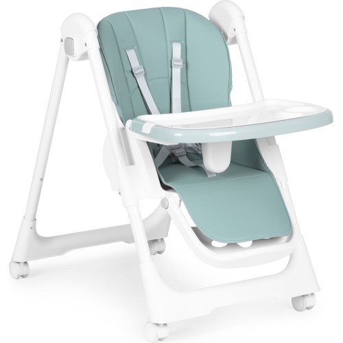 Feeding chair height adjustment eco leather straps double tray