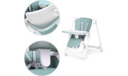 Feeding chair height adjustment eco leather straps double tray