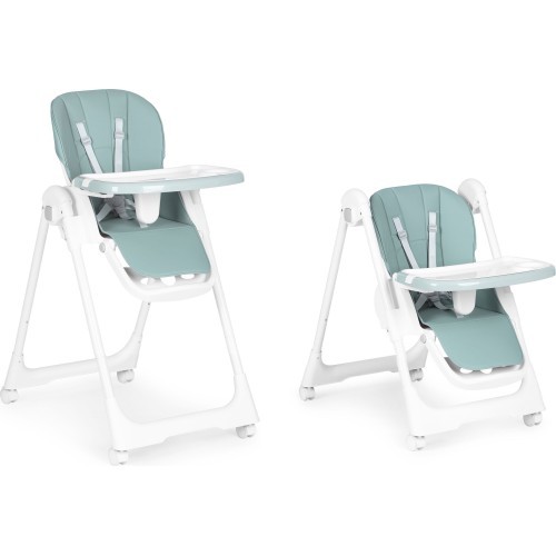 Feeding chair height adjustment eco leather straps double tray