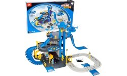 Automašīnu garāža policijas iecirknis 3 līmeņi ar pacēlāju automašīnām + helikopters 74 elementi