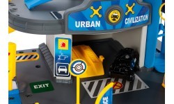 Automašīnu garāža policijas iecirknis 3 līmeņi ar pacēlāju automašīnām + helikopters 74 elementi