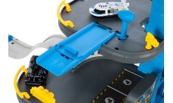 Automašīnu garāža policijas iecirknis 3 līmeņi ar pacēlāju automašīnām + helikopters 74 elementi