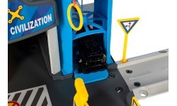 Automašīnu garāža policijas iecirknis 3 līmeņi ar pacēlāju automašīnām + helikopters 74 elementi