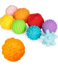 Sensorās bumbiņas izglītojošas gumijas bumbiņas komplekts 8 gab.