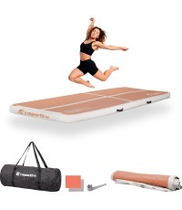 Piepūšamais vingrošanas paklājs inSPORTline Airstunt 300 x 100 x 10 cm Mocha Mousse