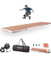 Inflatable Exercise Mat inSPORTline Airstunt 500 x 100 x 10 cm Mocha Mousse w/ Electric Pump