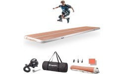 Надувной гимнастический мат inSPORTline Airstunt 500 x 100 x 10 см, Mocha Mousse, с электрическим насосом
