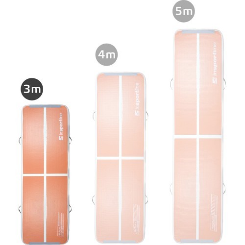 Piepūšamais vingrošanas paklājs inSPORTline Airstunt 300 x 100 x 10 cm Mocha Mousse ar rokas sūkni