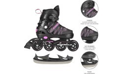 NH11912 2IN1 SKRITUĻSLIDAS/HOKEJA SLIDAS - Black/Blue