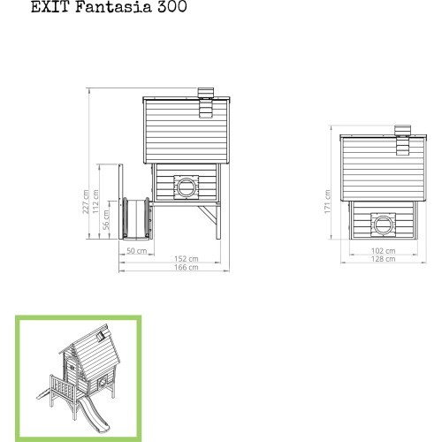 EXIT Fantasia 300 koka rotaļu mājiņa – sarkana