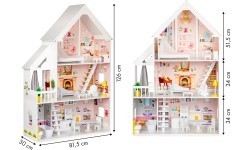 Wooden Dollhouse Eco Toys Powder Mansion