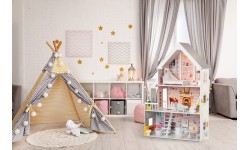 Wooden Dollhouse Eco Toys Powder Mansion