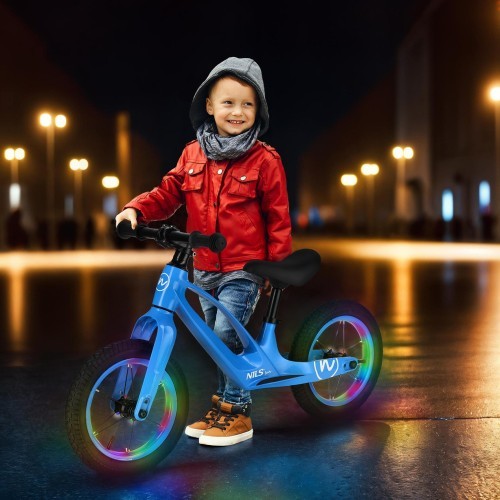 Balansa velosipēds RB901 LED ar 12 collu piepūšamiem riteņiem, zils NILS FUN