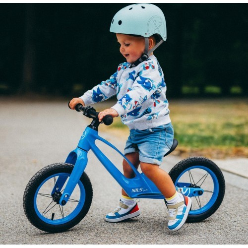 RB901 LED BALANCING BIKE 12‘’ INFLATABLE WHEELS BLUE NILS FUN